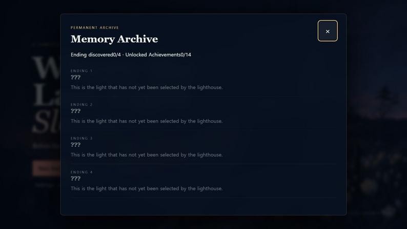 The game's permanent Memory Archive
